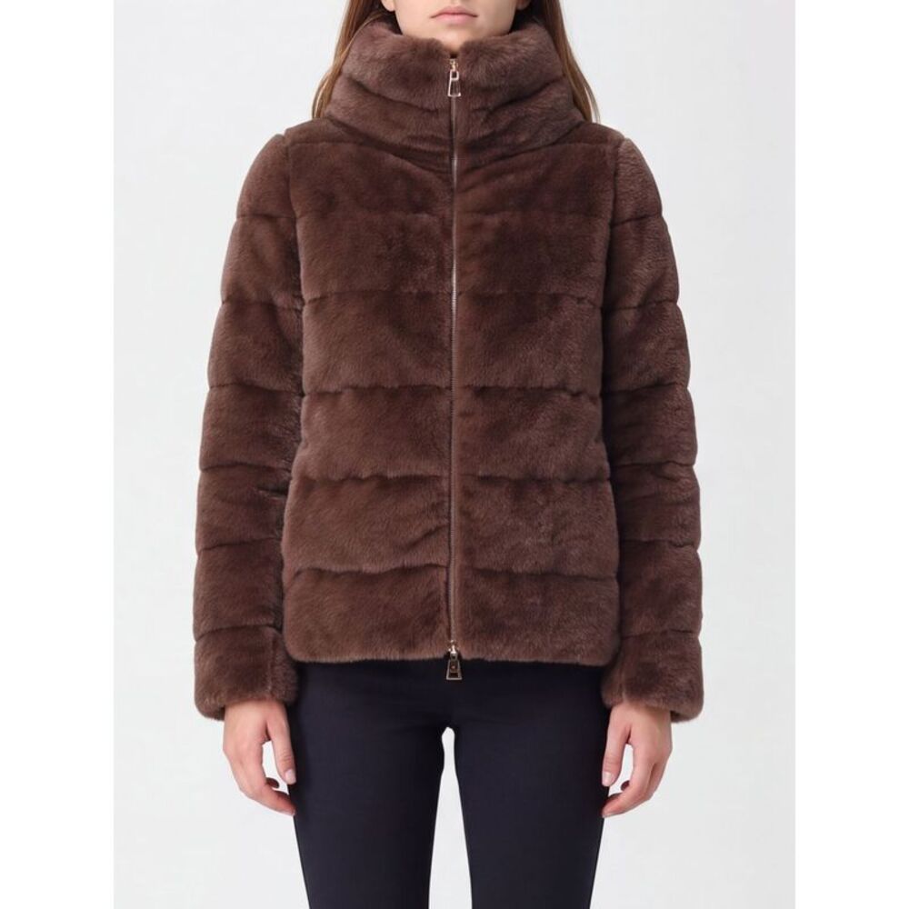 Herno Women Short Faux Fur Jacket Herno With High Neck And Zip